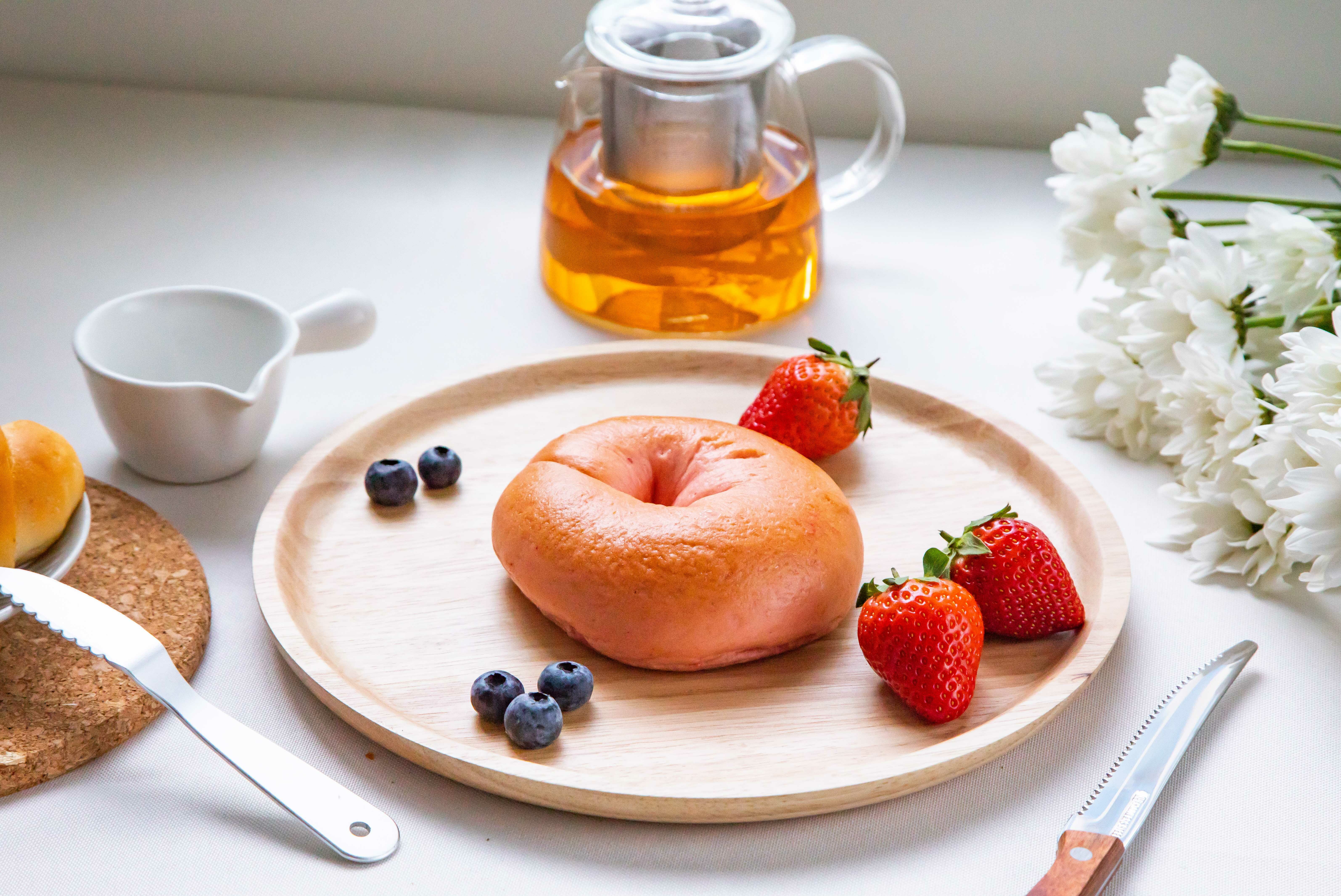 草莓牛奶貝果(冷凍)-2入組