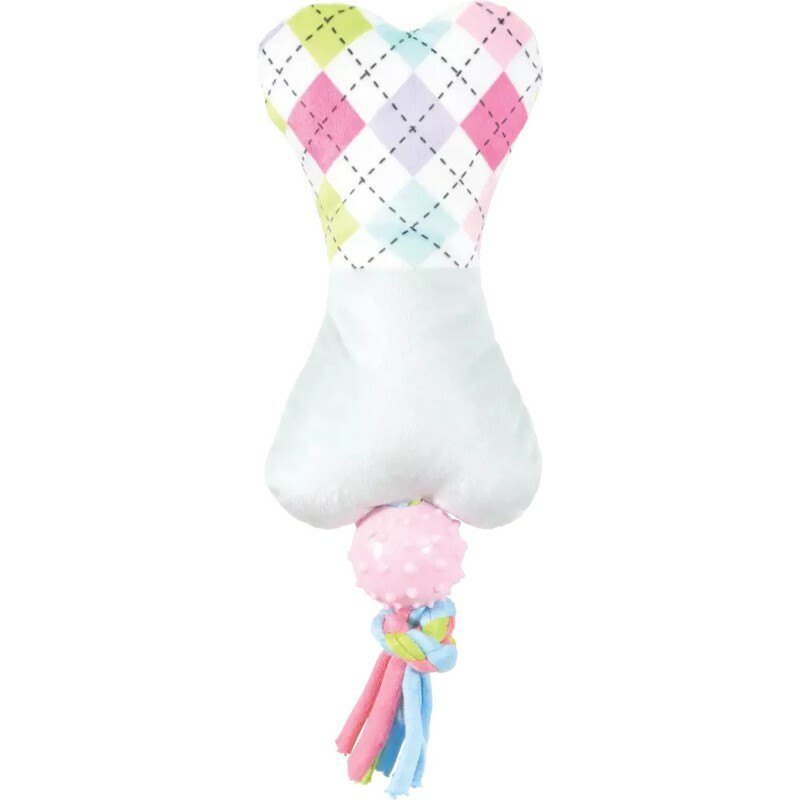 法國zolux Puppy Tiny系列 狗玩具 - 布骨頭(灰）