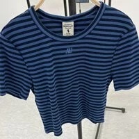[S] WHO.A.U SMALL AU LOGO FRONT CROP TOP,BLUE, WHRAD2336F-BLUE (SWAU123)