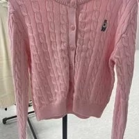 [S] WHO.A.U STEVE CABLE CARDIGAN,PINK, WHCKD1111F-PINK (SWAU125)