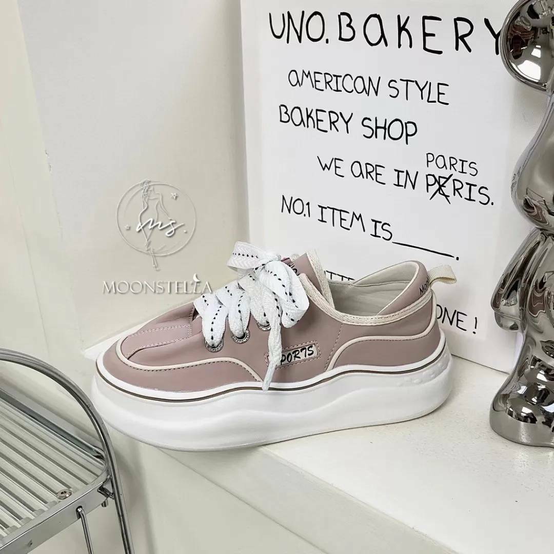 柔軟抓皺真皮休閒鞋