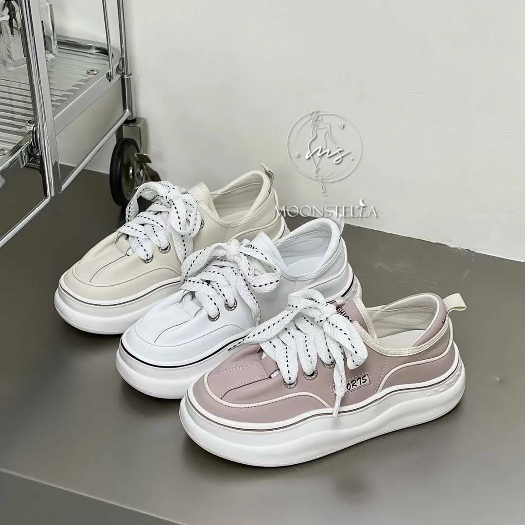 柔軟抓皺真皮休閒鞋