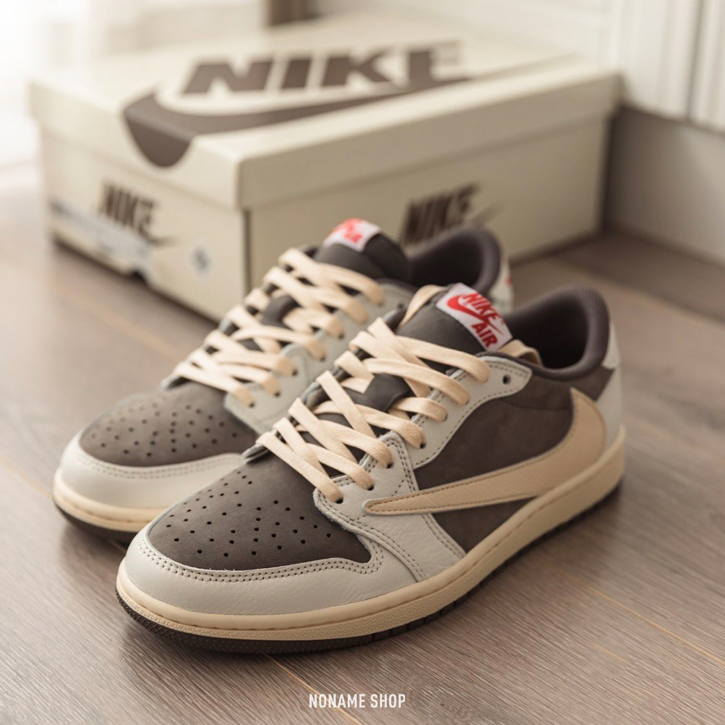 TRAVIS SCOTT X NIKE AIR JORDAN 1 LOW OG 閃電 倒勾 摩卡咖啡 (男款)