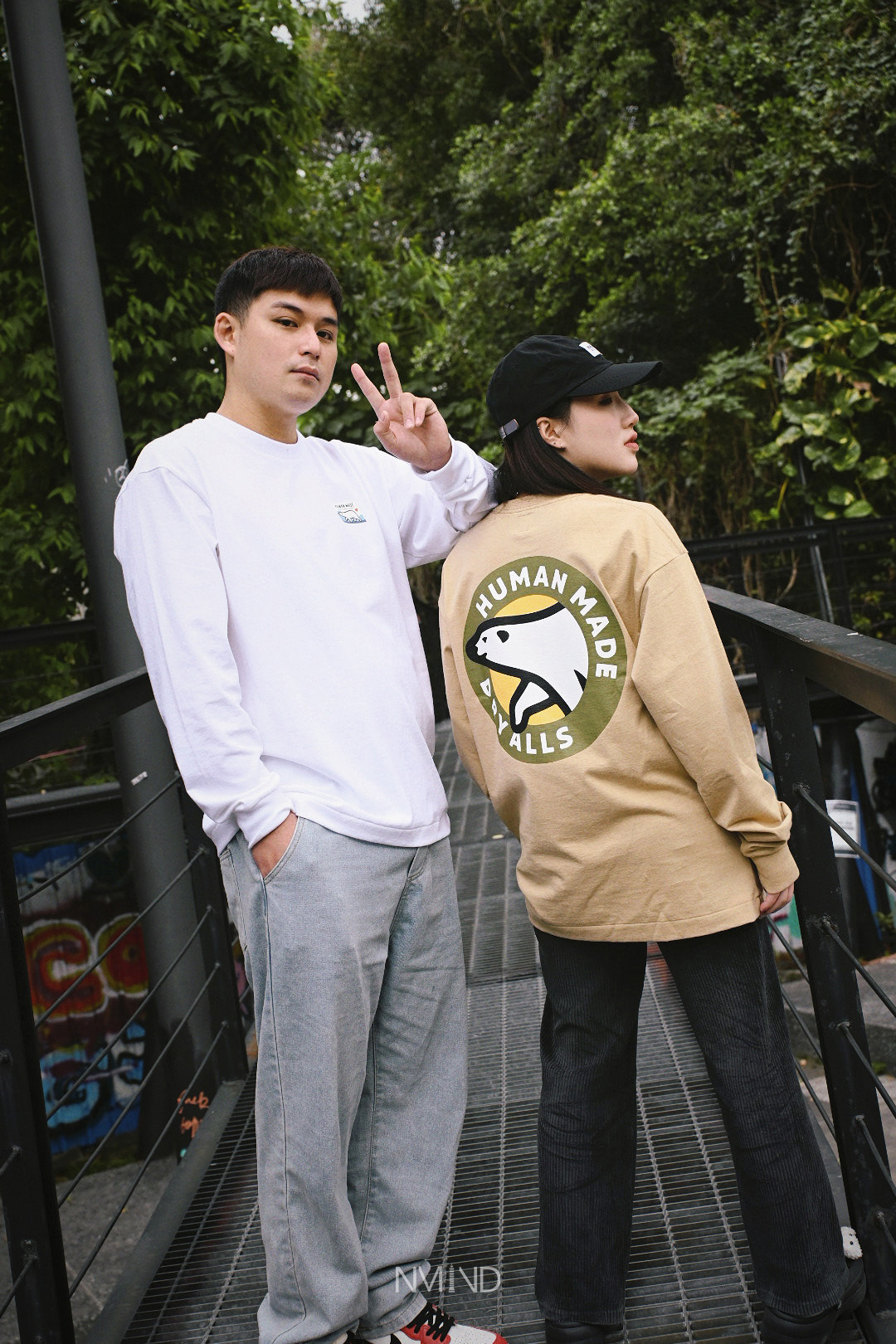 HUMAN MADE 背後圓圈 沖出北極熊 薄長袖 (白色/卡其/黑色)