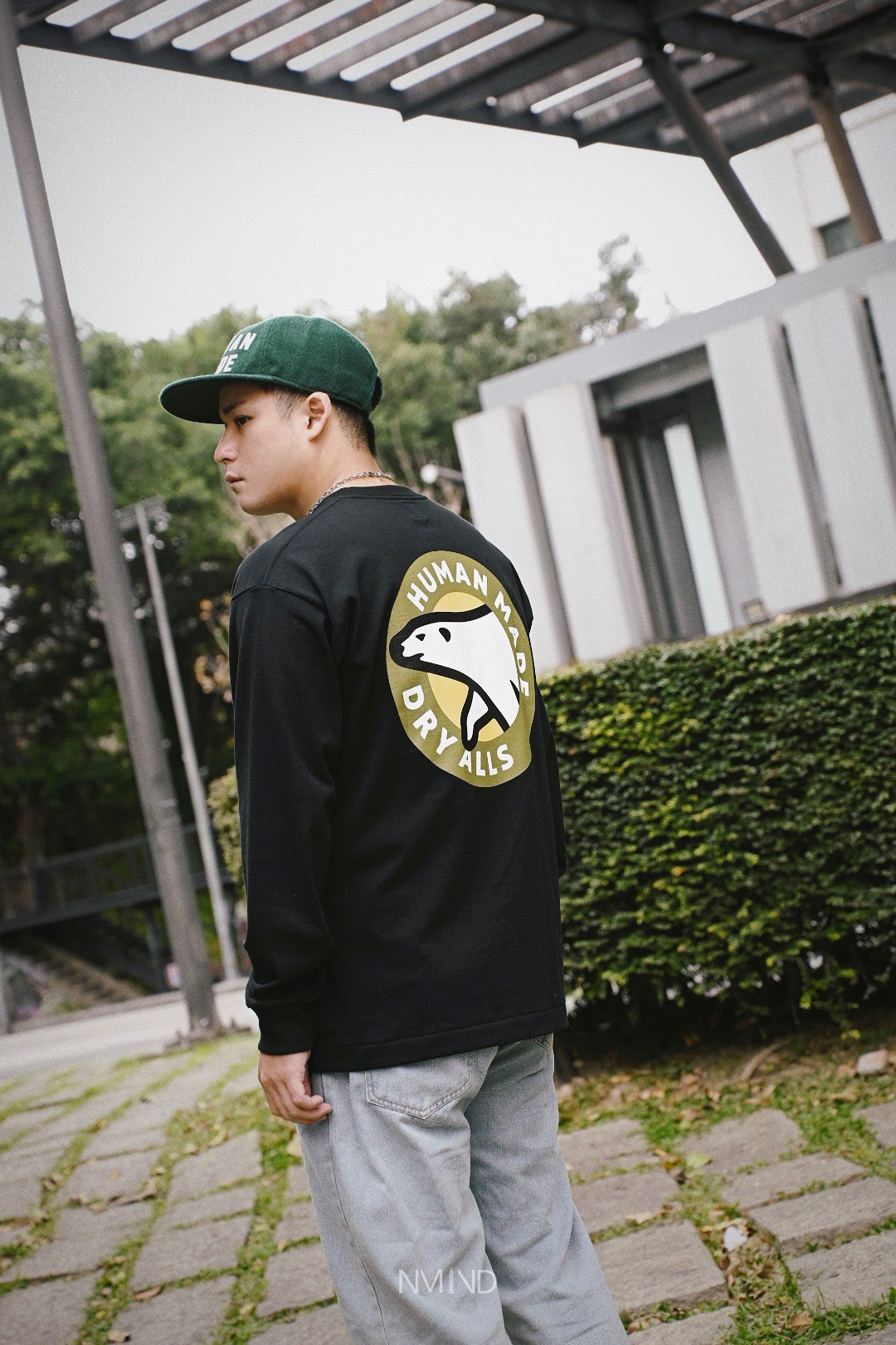 HUMAN MADE 背後圓圈 沖出北極熊 薄長袖 (白色/卡其/黑色)