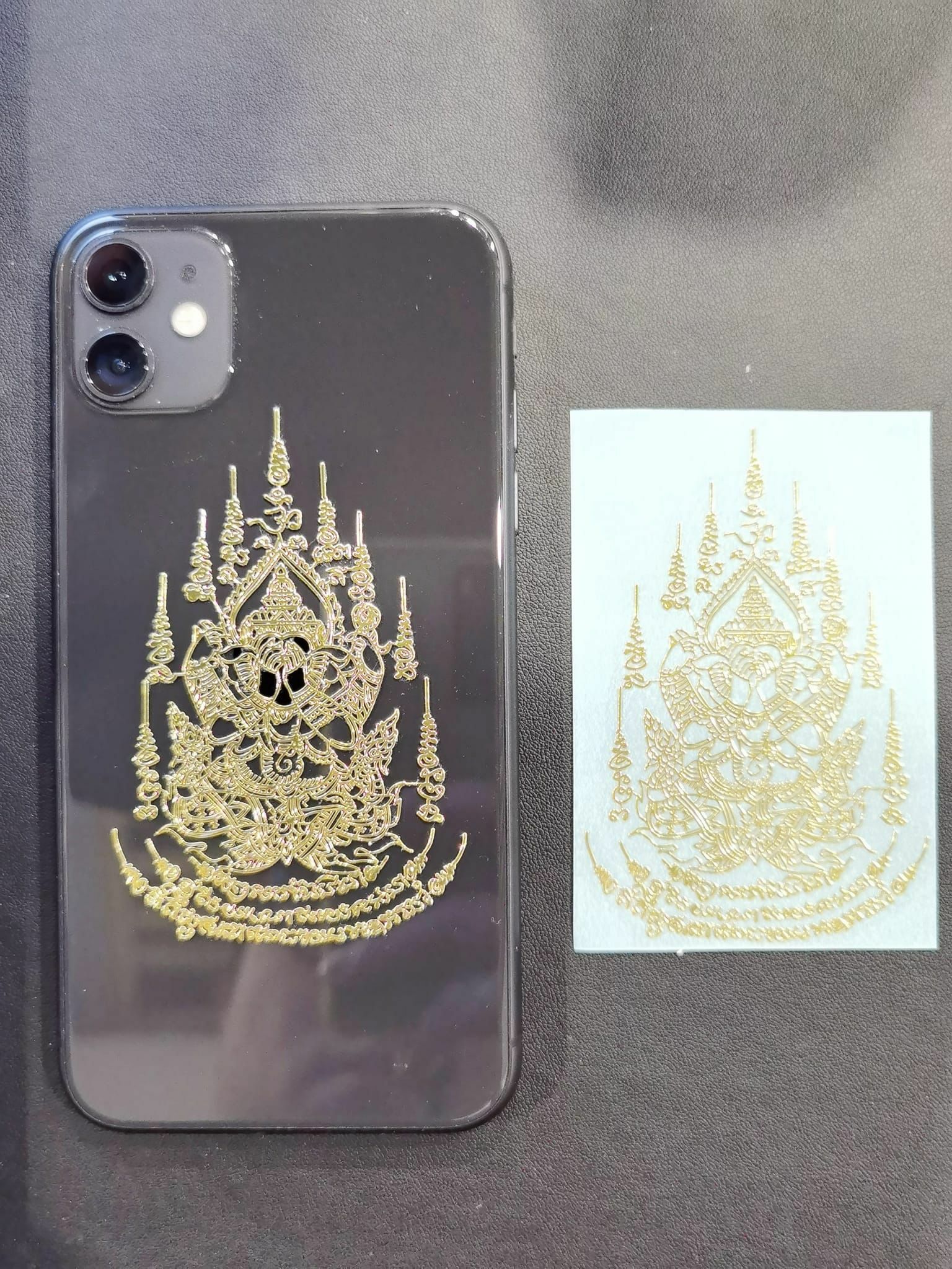 泰國原廟供請 掩面象神金屬貼 手機背貼