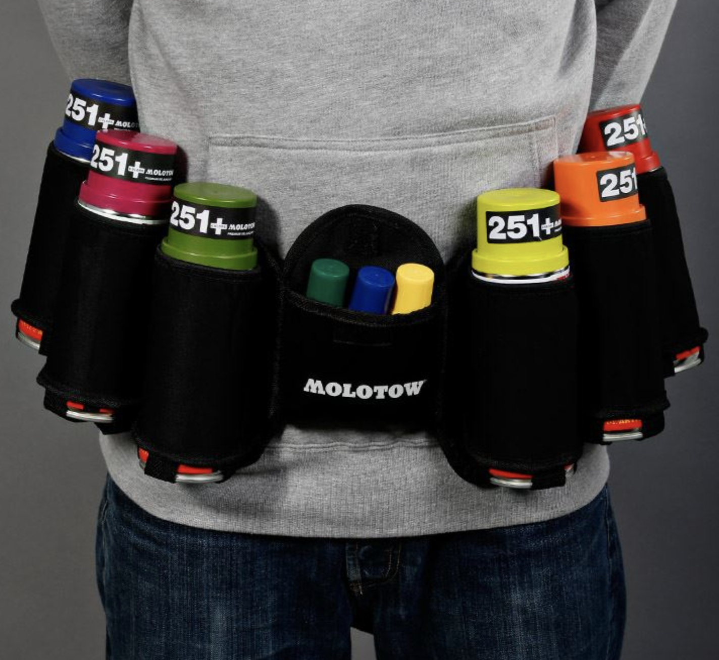 Can belt  - 6 pockets  噴漆腰帶