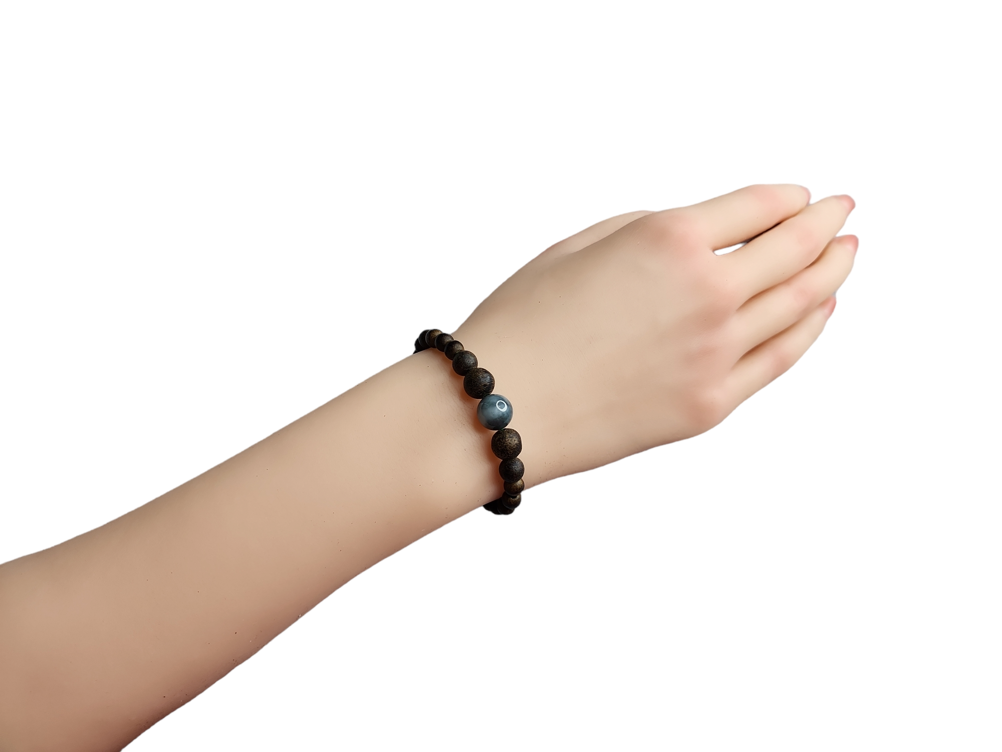 DD11 墨玉圓珠設計 沉香手串 5mm+