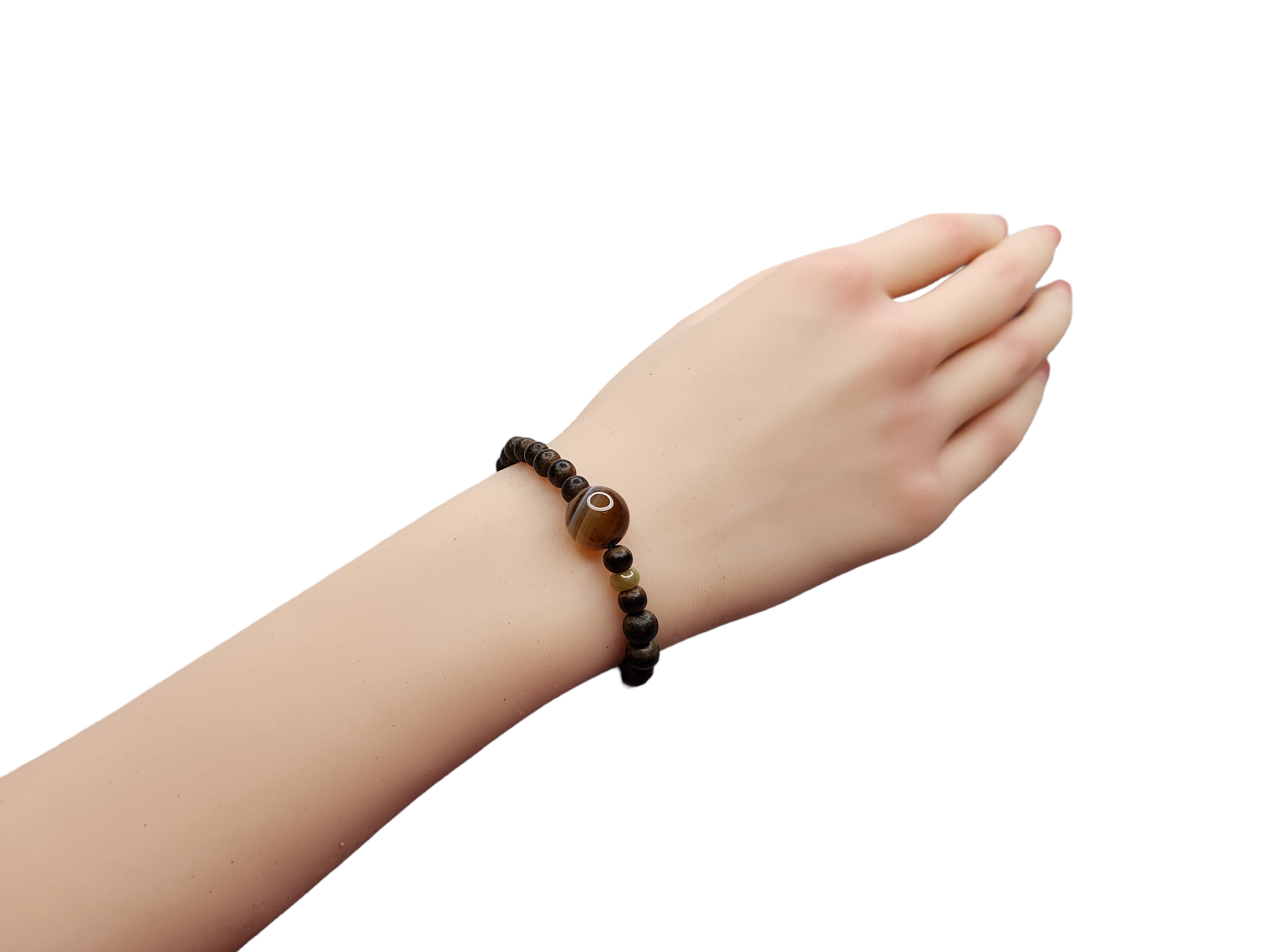 DD14 條紋瑪瑙 沉香手串 5mm+