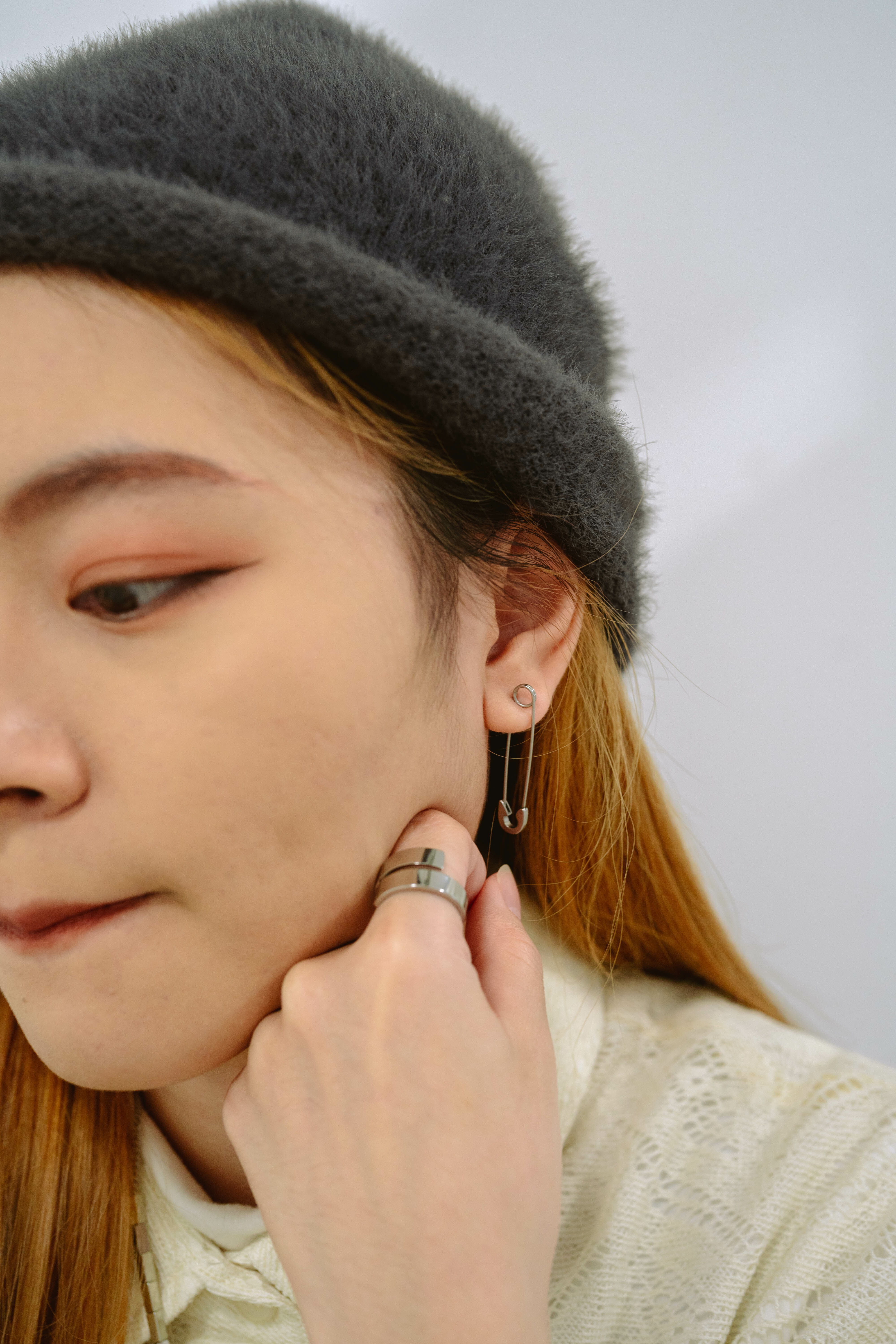 #現貨 (ACCE509) 鋼耳環 個性別針耳環