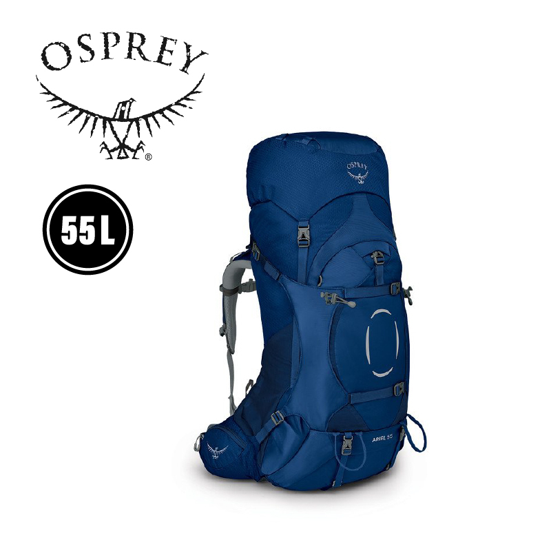 OSPREY 美國 ARIEL 55L 陶瓷藍 M/L 專業登山大背包/重裝背包/適合5-15天登山、旅行 73OS002959