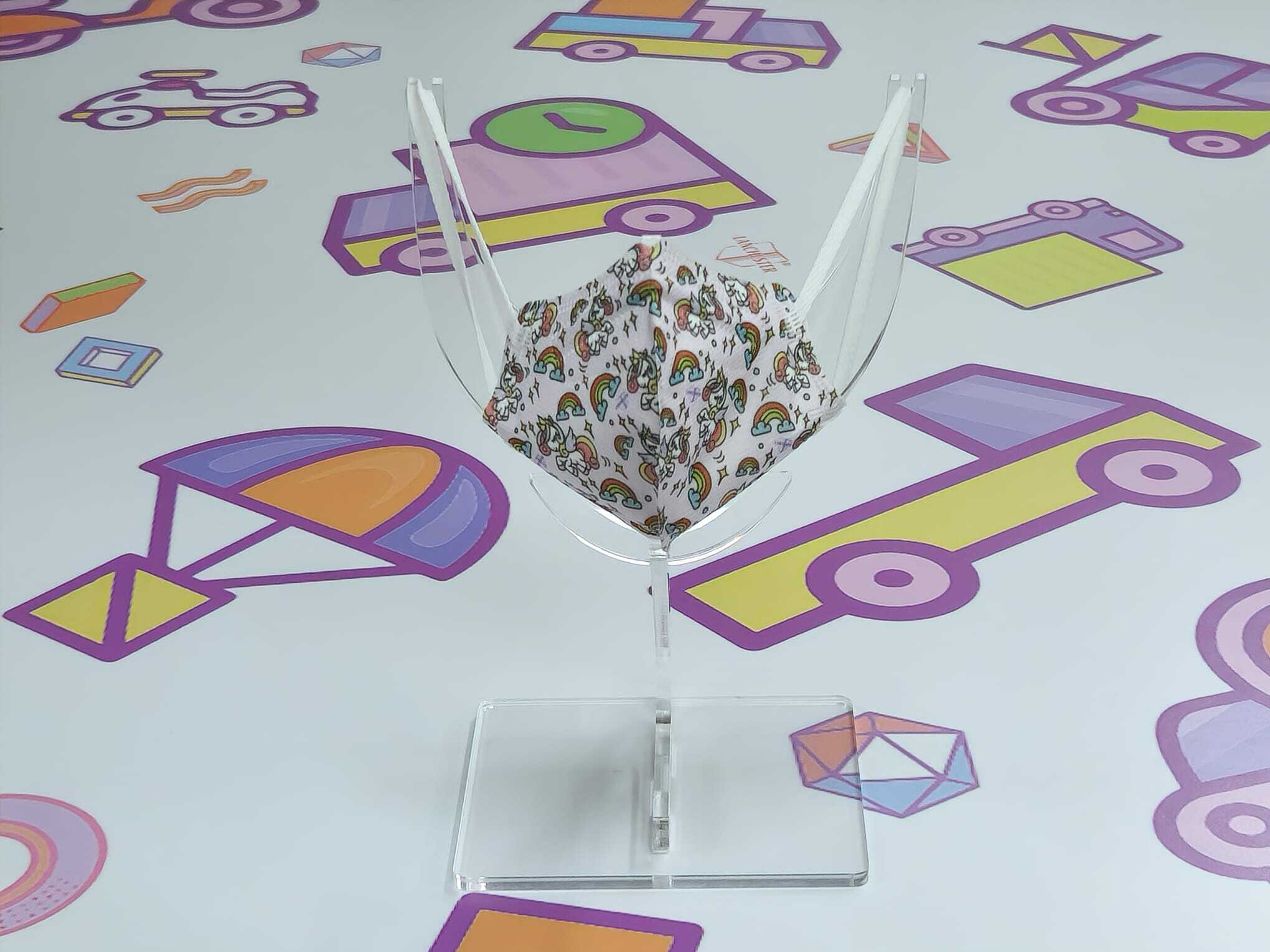 【KN95系列】Lanchester 幼兒四層立體KN95防護口罩 三十片 獨立包裝(彩虹獨角獸)(醫用級)(證書認證/信心保證)