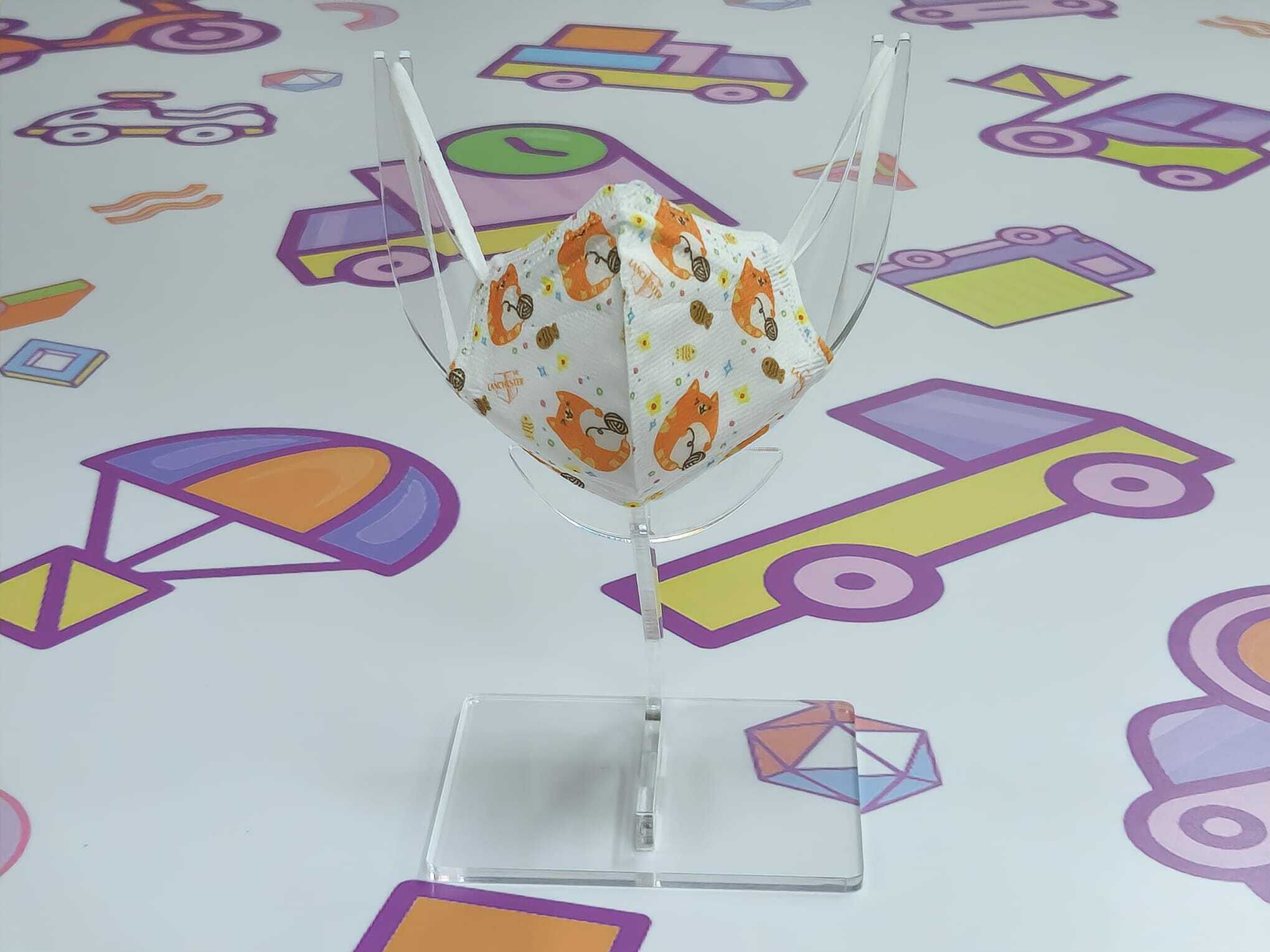 【KN95系列】Lanchester 幼兒四層立體KN95防護口罩 三十片 獨立包裝(小貓)(醫用級)(證書認證/信心保證)