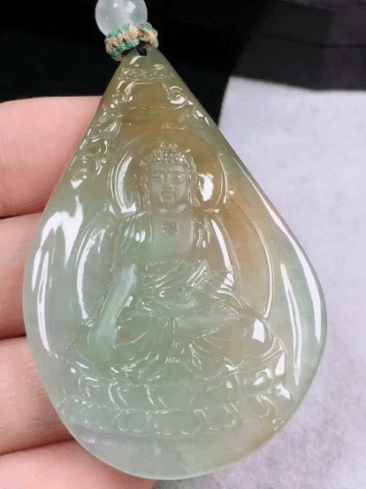 黃翡大日如來, 天然翡翠A玉, 緬甸玉, Jade, Jadeite
