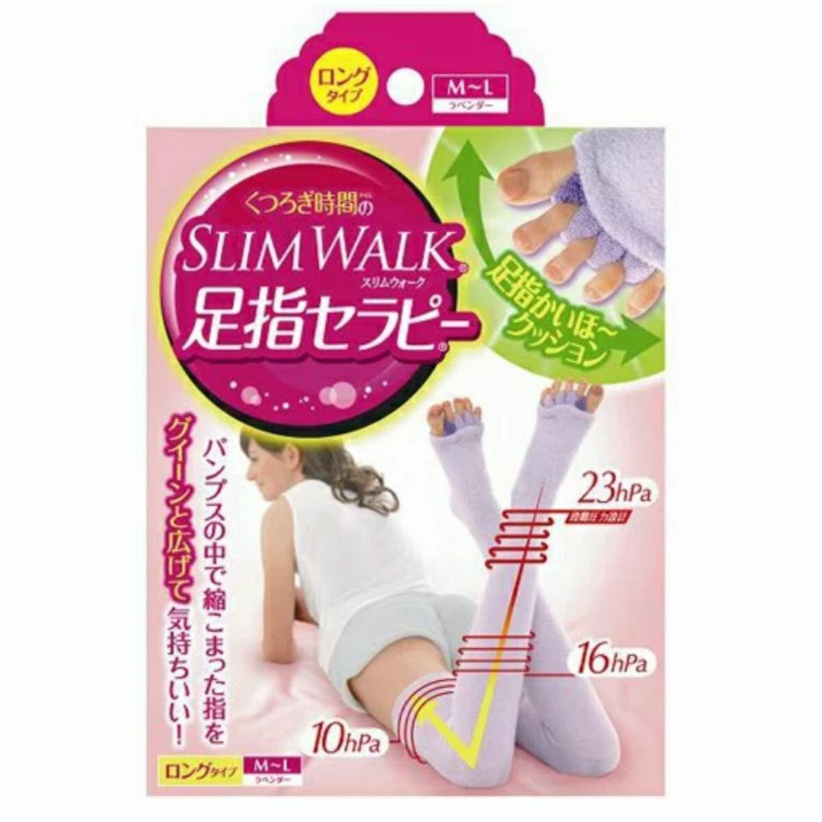 SLIMWALK - 清爽透氣居家美腿舒趾襪 (M-L碼) 紫色 一對 (平行進口)