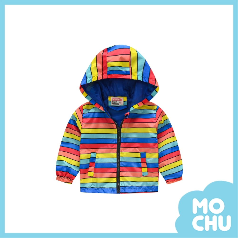 彩色條紋連帽外套