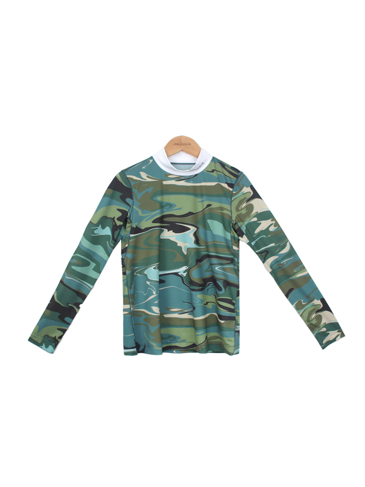 迷彩地圖印花上衣-迷彩綠