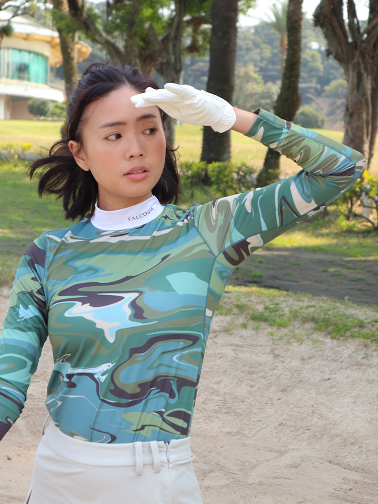 迷彩地圖印花上衣-迷彩綠