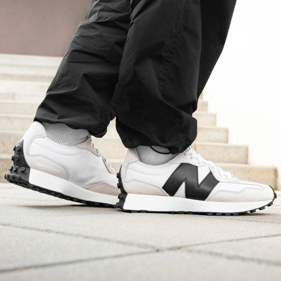 【APAIR】現貨 New Balance 327 海鹽 黑白 皮革 灰白 MS327CWB