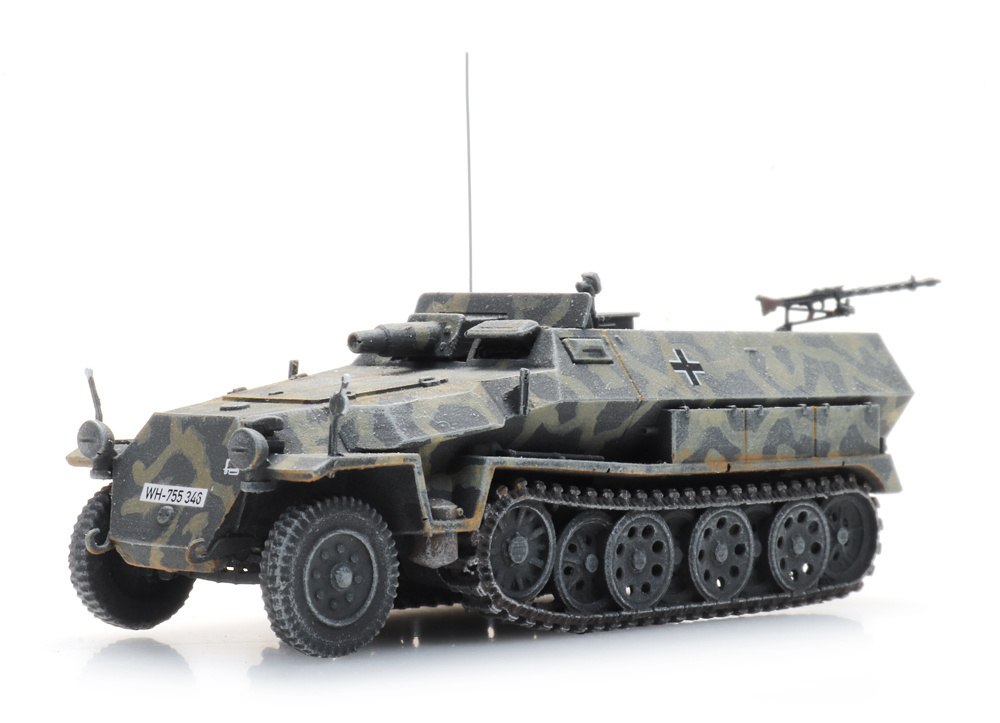 Artitec 6870521 HO規 Sd.Kfz. 251/9 Ausf. C Stummel, camo-grau 半履帶車.迷彩灰