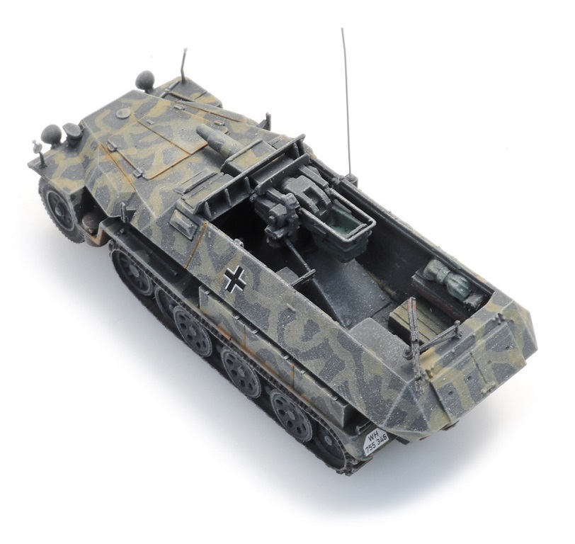 Artitec 6870521 HO規 Sd.Kfz. 251/9 Ausf. C Stummel, camo-grau 半履帶車.迷彩灰