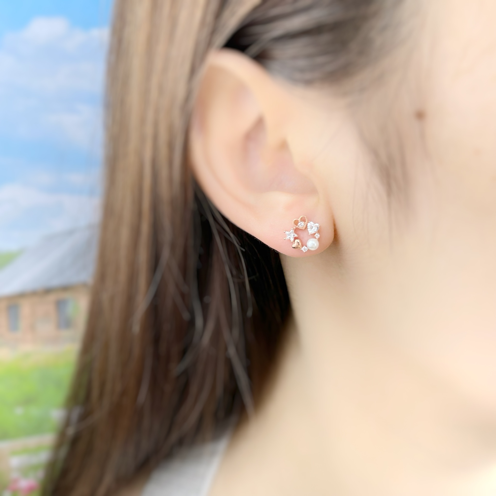 | 925 Silver・ Rose Gold | Truly In Love Earrings | EA0636 |
