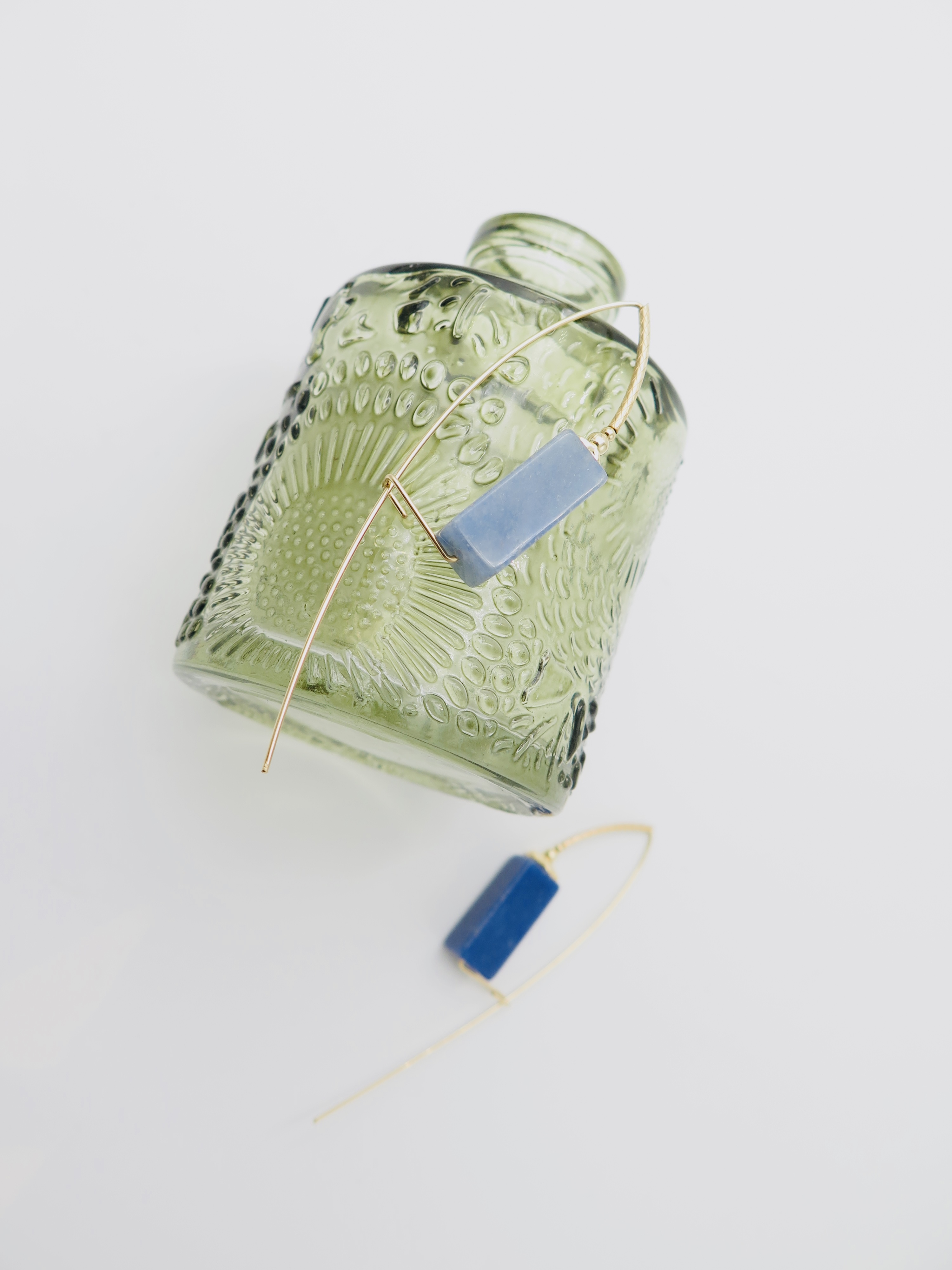 COLE COOL型格藍色天然石14kgf種子系列耳環