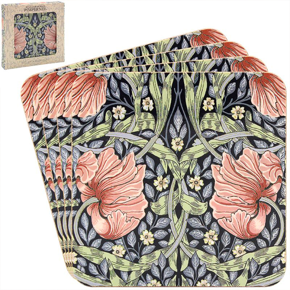 【LESSER & PAVEY】 Wm.Morris Pimpernel Blush 杯墊4入組