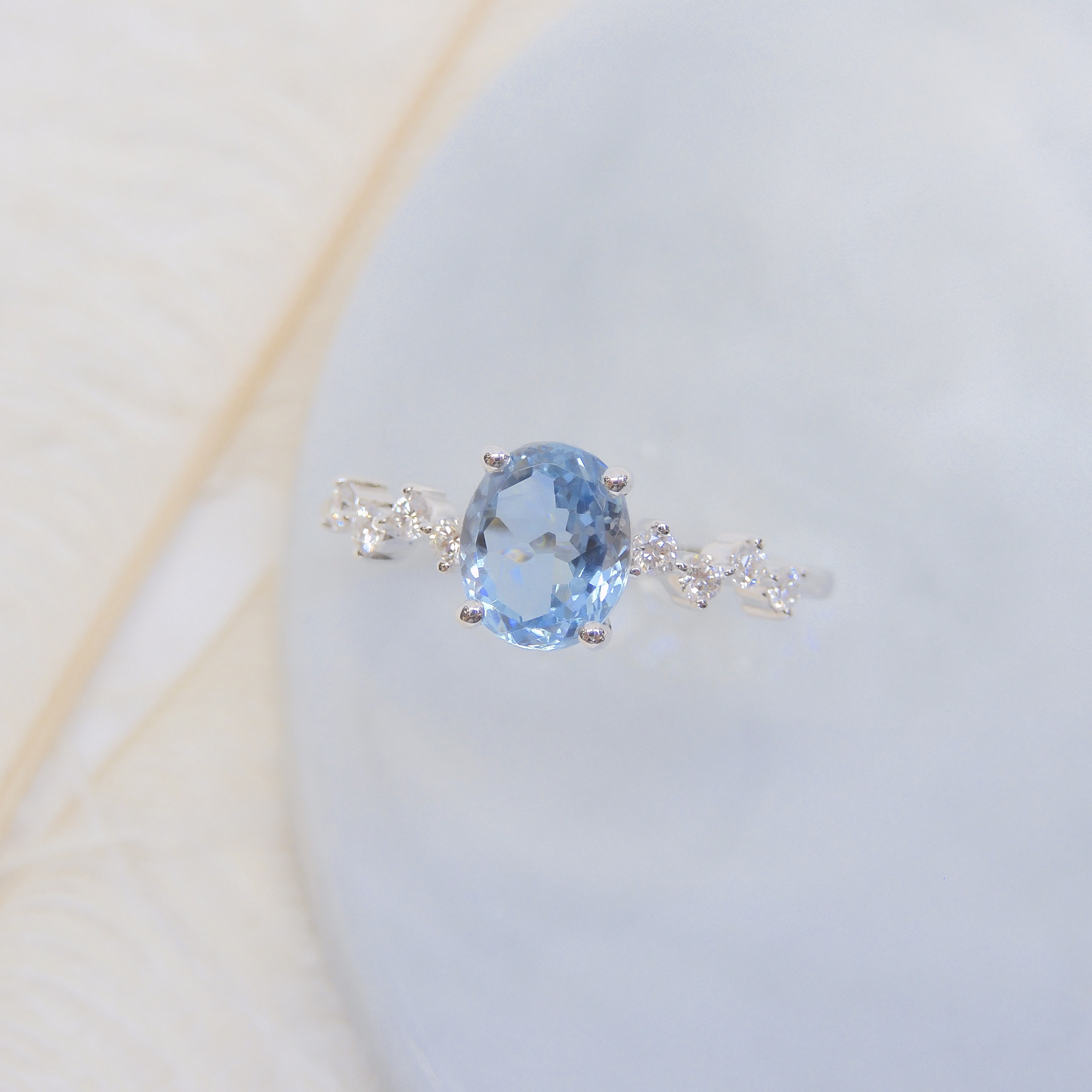 18K金 1.03ct 海藍寶戒指