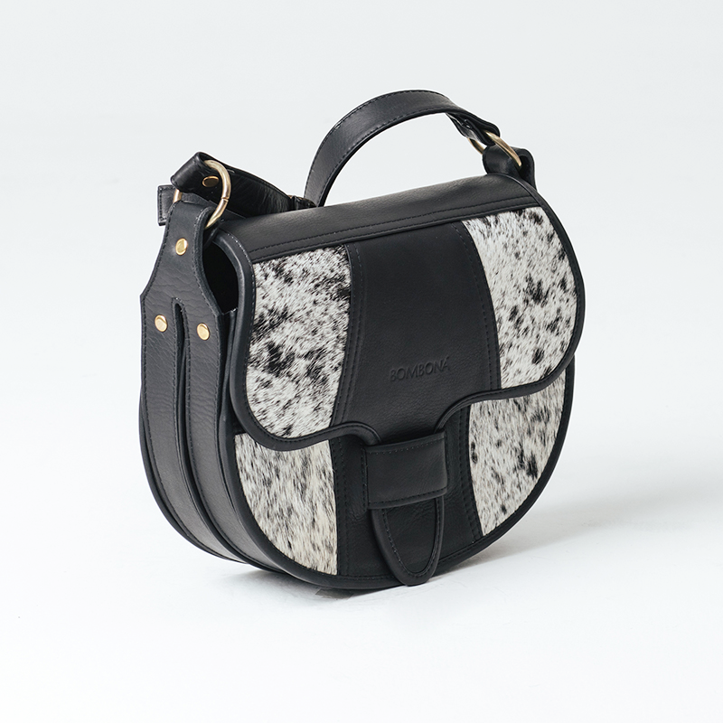 Carriel 皮革包｜毛紋馬鞍包 - Ceniza黑色雪花｜哥倫比亞