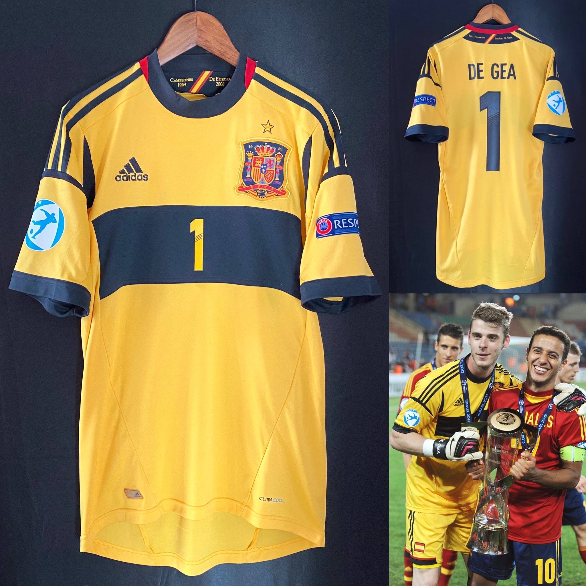 西班牙 2013 U21歐洲國家盃冠軍 Adidas 龍門球衣 #1 DE GEA