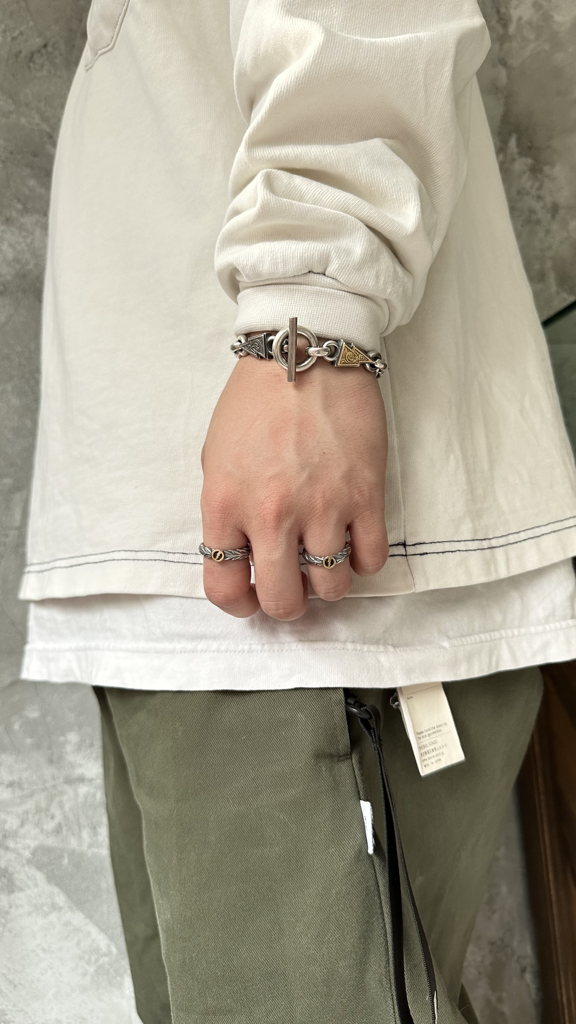 FCB-26 2稻妻 Bracelet/ Narrow/ Scroll/ K18 Combi