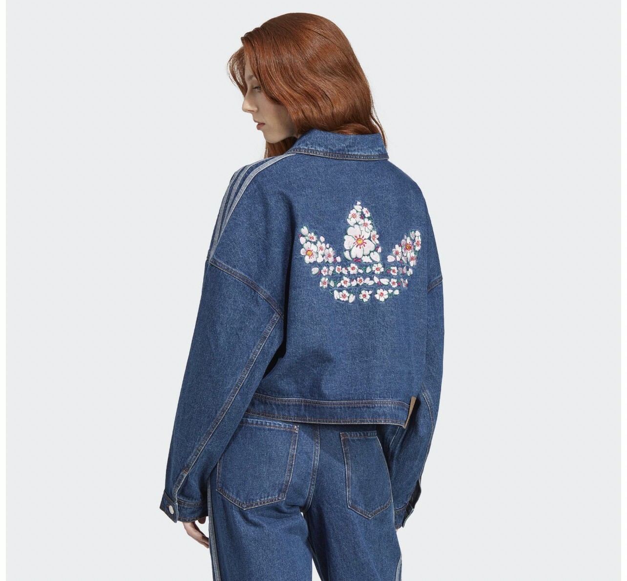 ADIDAS OG Naomi Otsu 牛仔外套 翻蓋胸袋 花朵 大LOGO 女款 MAR-