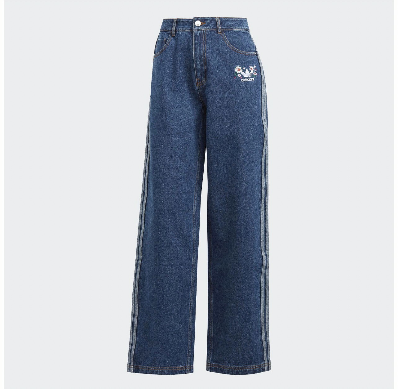 ADIDAS OG DENIM PANT 牛仔褲 單寧 小花 刺繡 設計師聯名 休閒 女款 MAR-