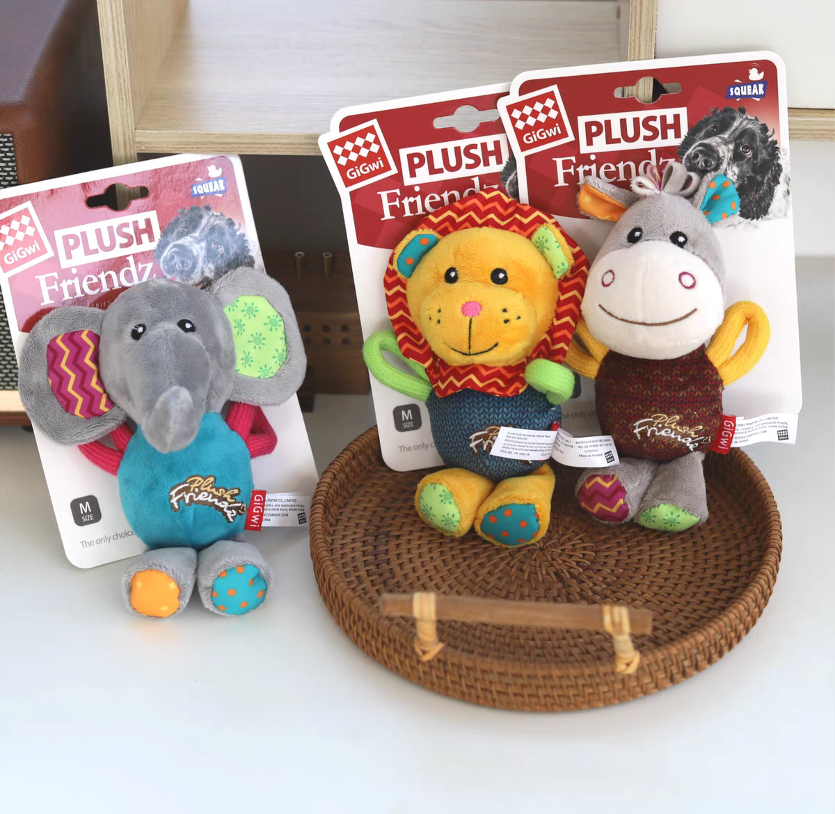 GIGIWI宠物发声玩具 授勋叫叫狮子，大象，驴子 16*8*8cm