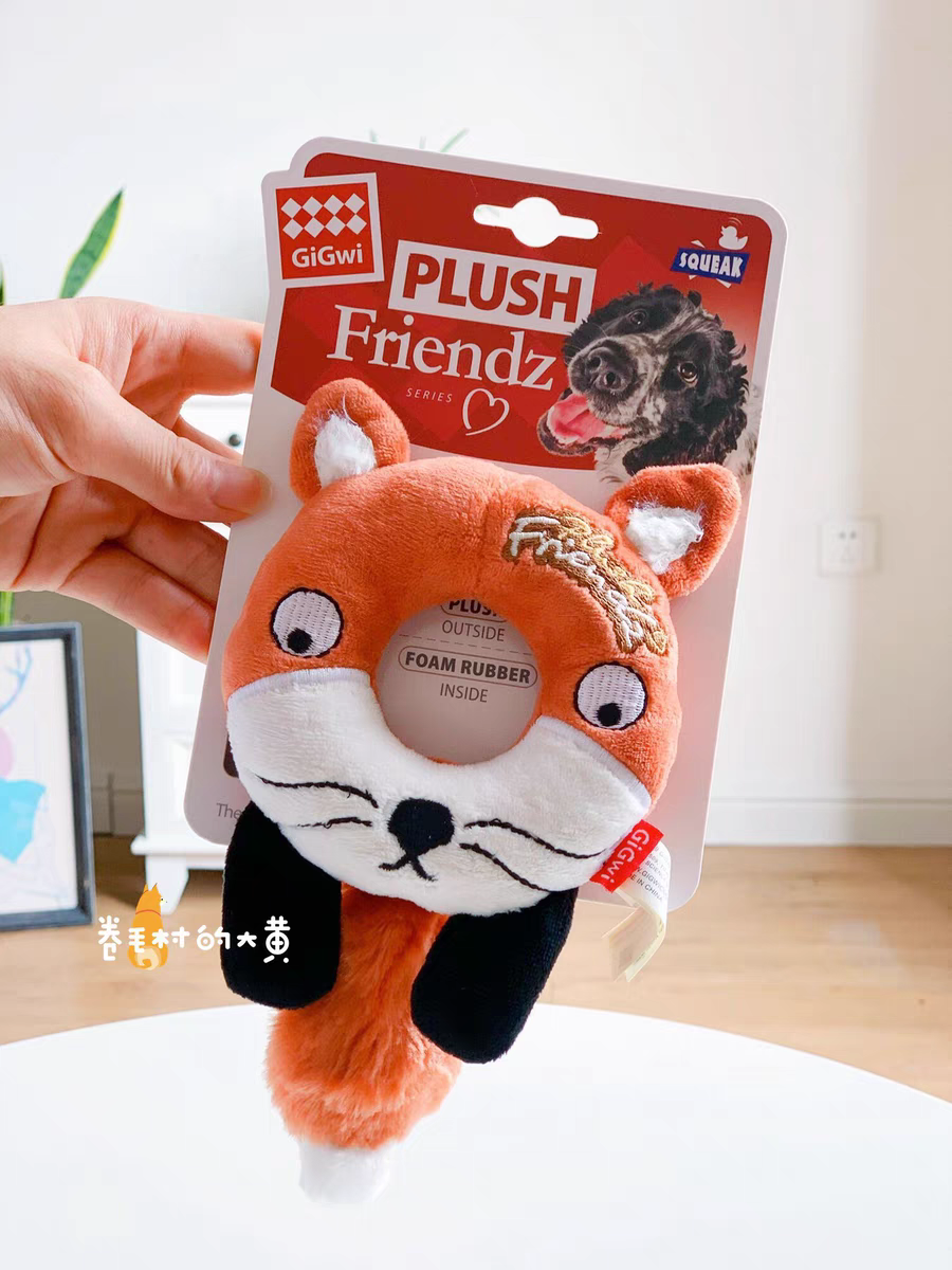 GIGIWI宠物发声玩具 甜甜圈系列 猫头鹰，青蛙，长尾松鼠 17*16*3cm