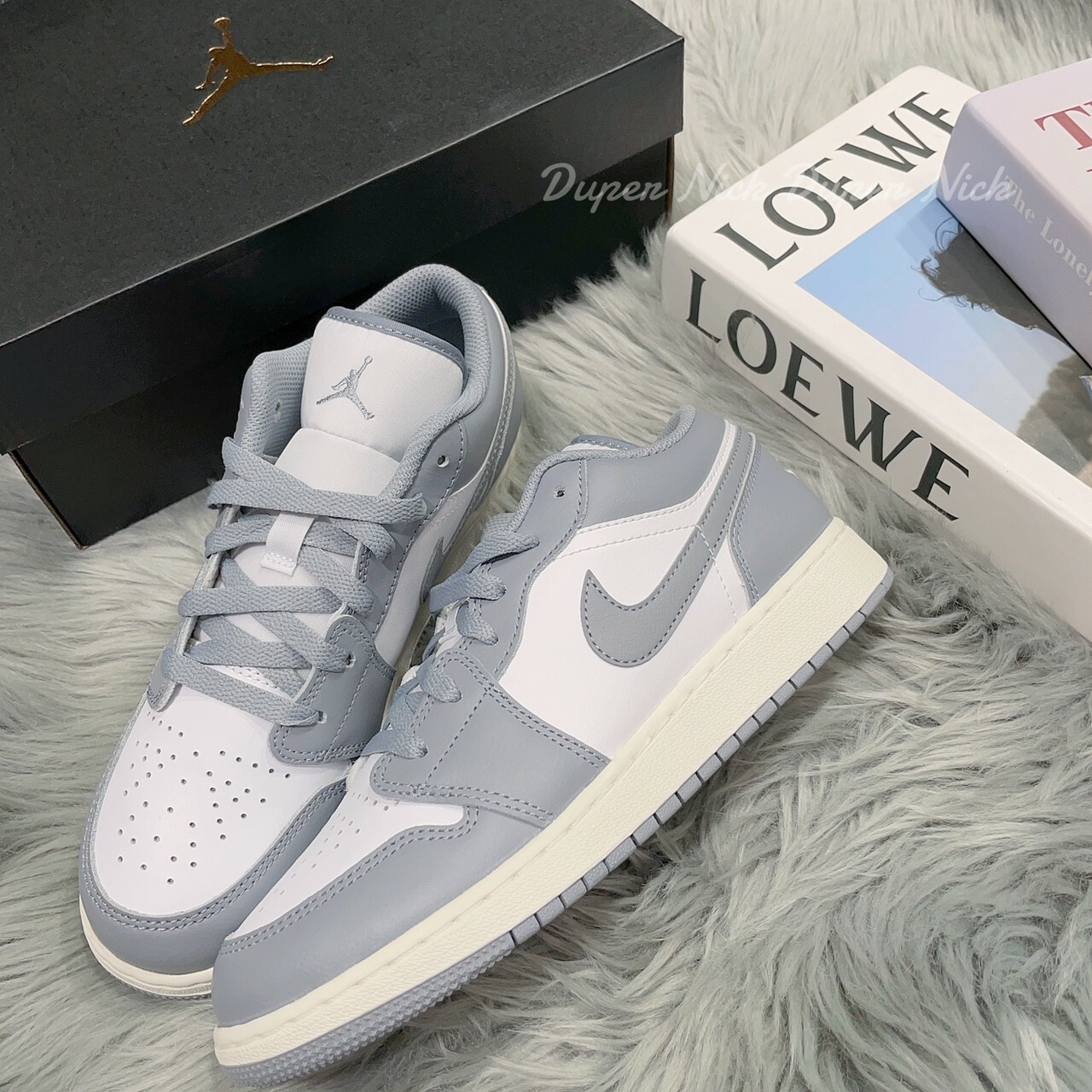 AIR JORDAN 1 Low 復古灰 奶油底 大童