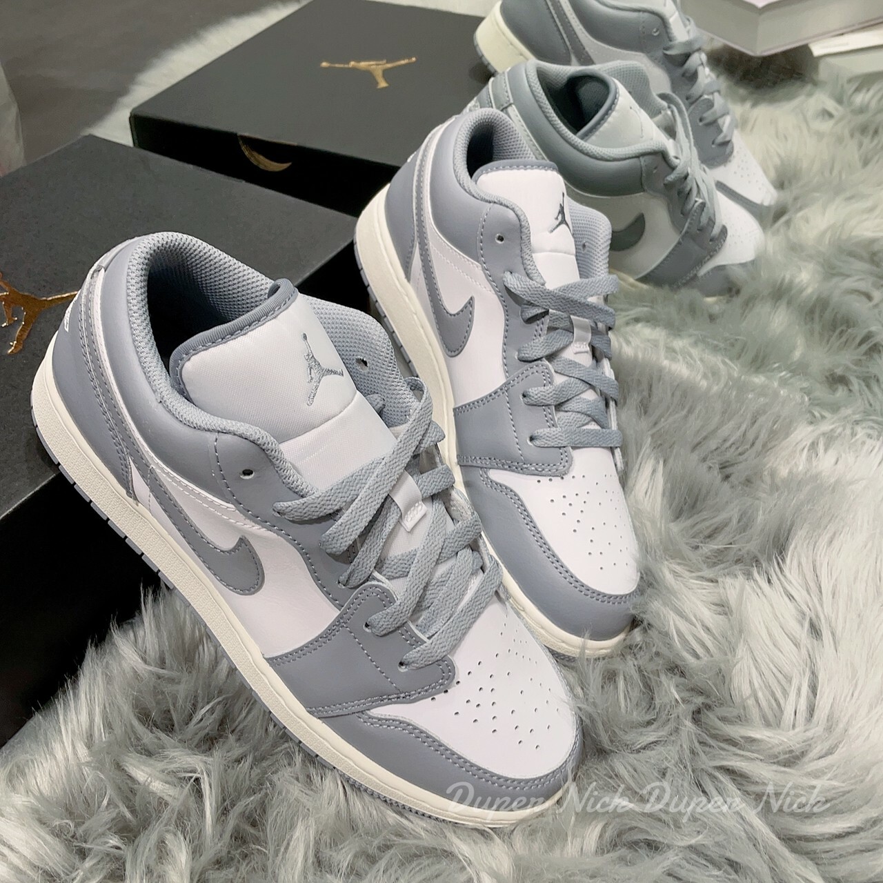 AIR JORDAN 1 Low 復古灰 奶油底 大童