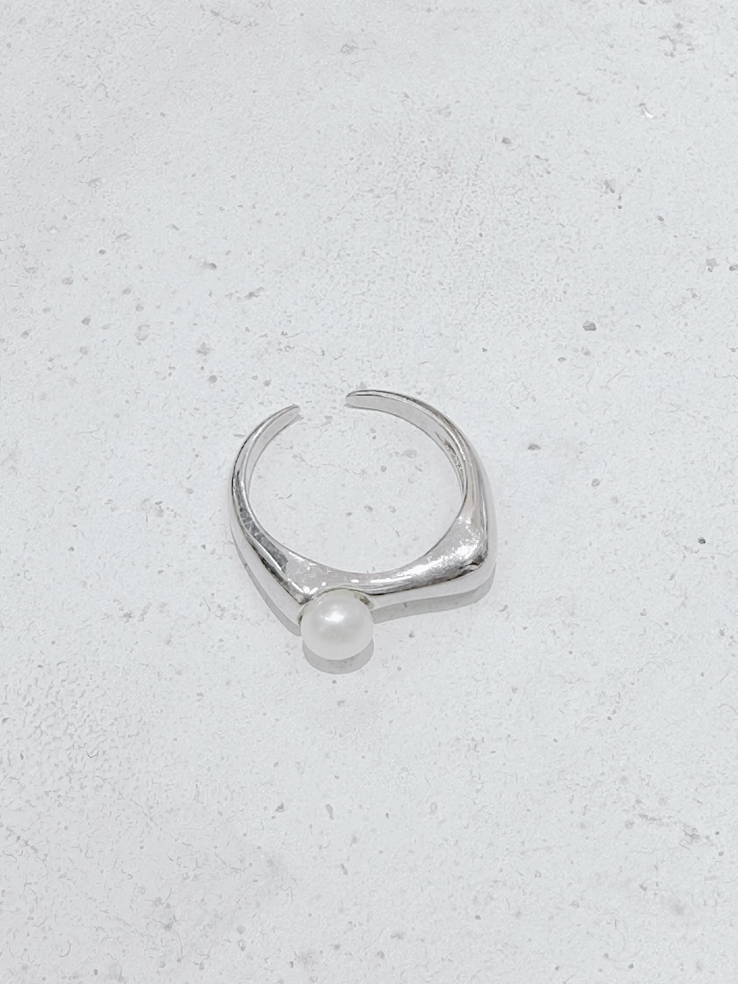 925純銀小珍珠方戒指