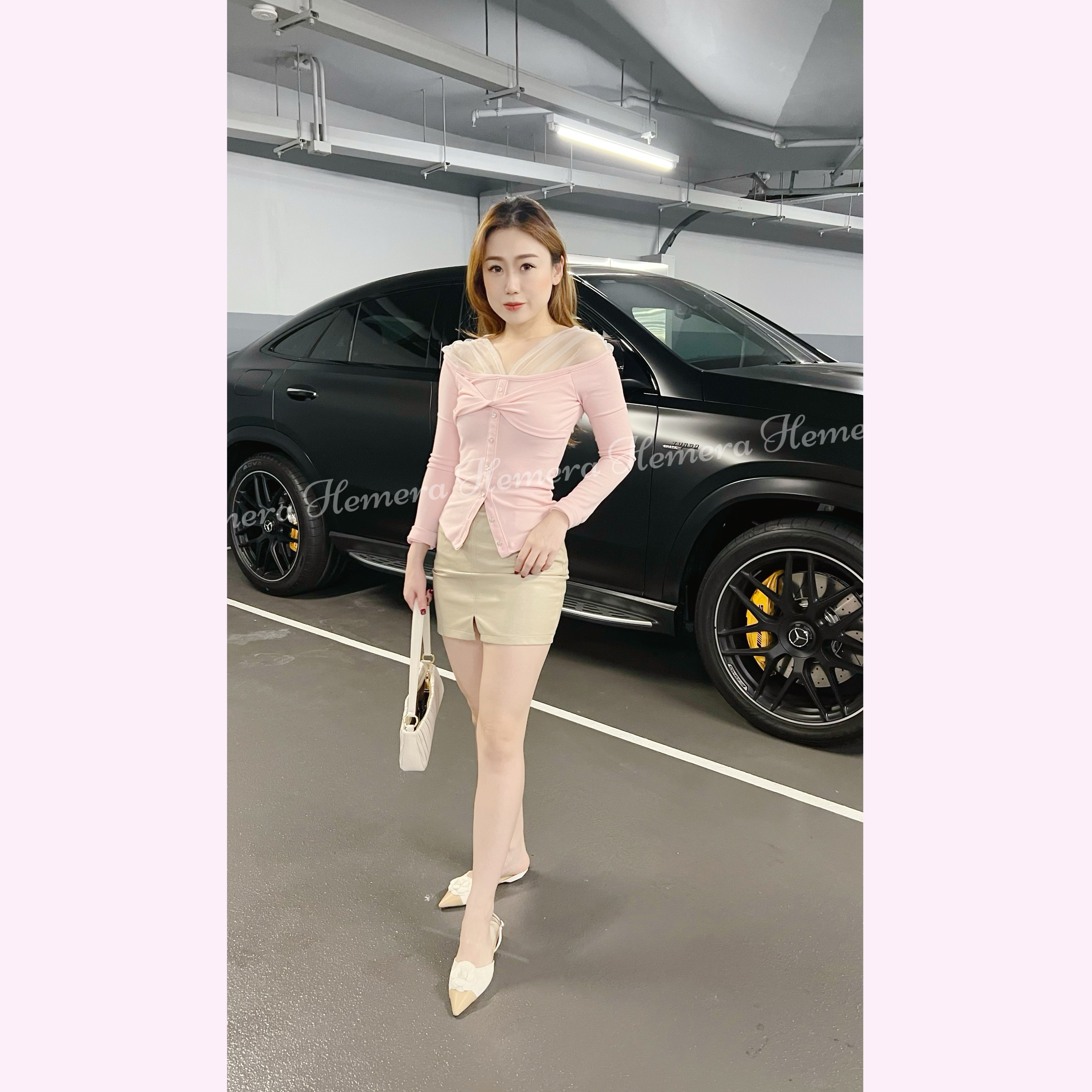 TP23W0327 我的甜心棉拼網紗膊上身