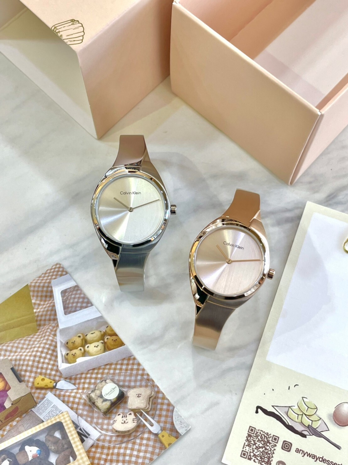 【CALVIN KLEIN】拼接典雅手環系列女錶 CK25200234(銀色) / CK25200236(玫瑰金色) 30mm 現代鐘錶