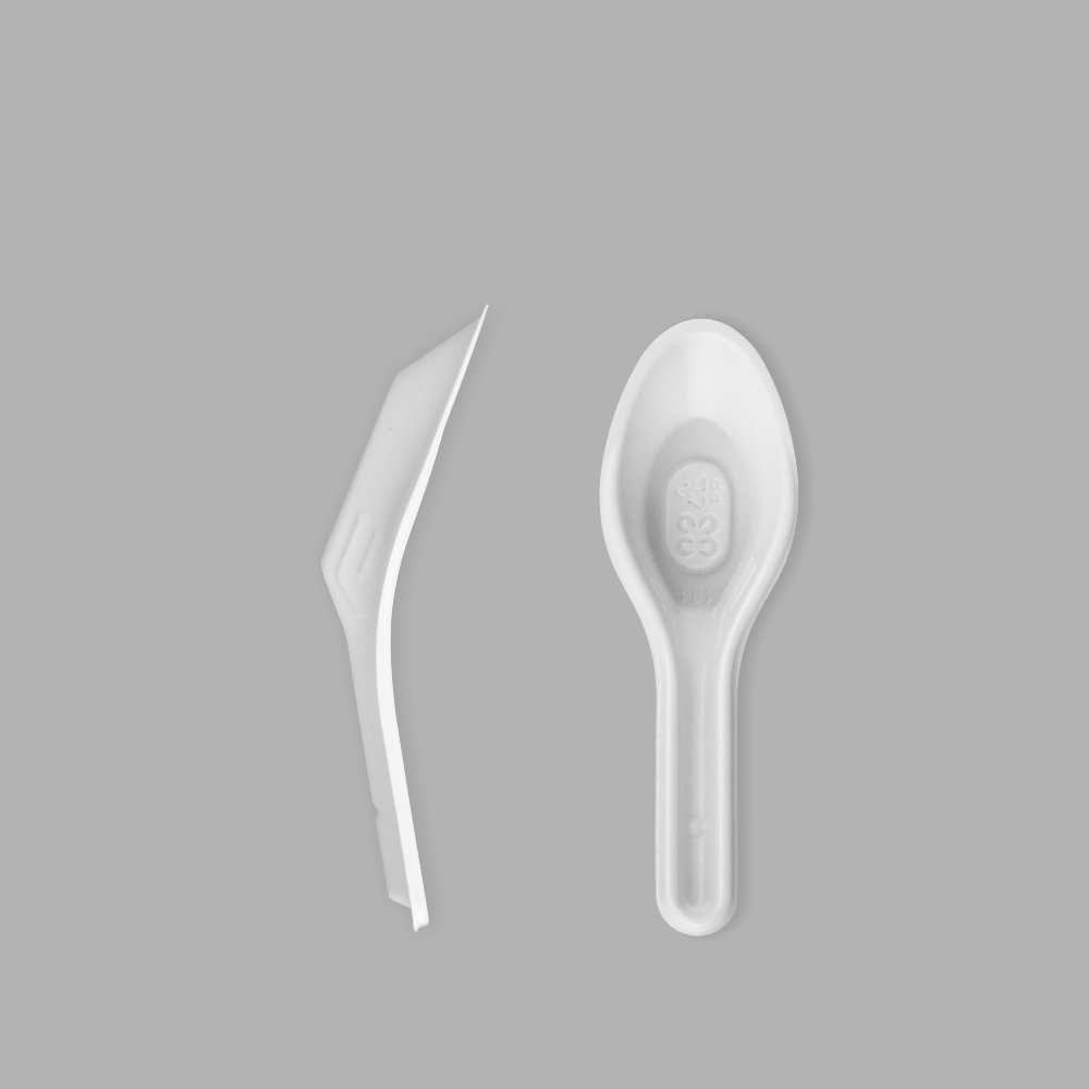 PP彎形湯匙 白色