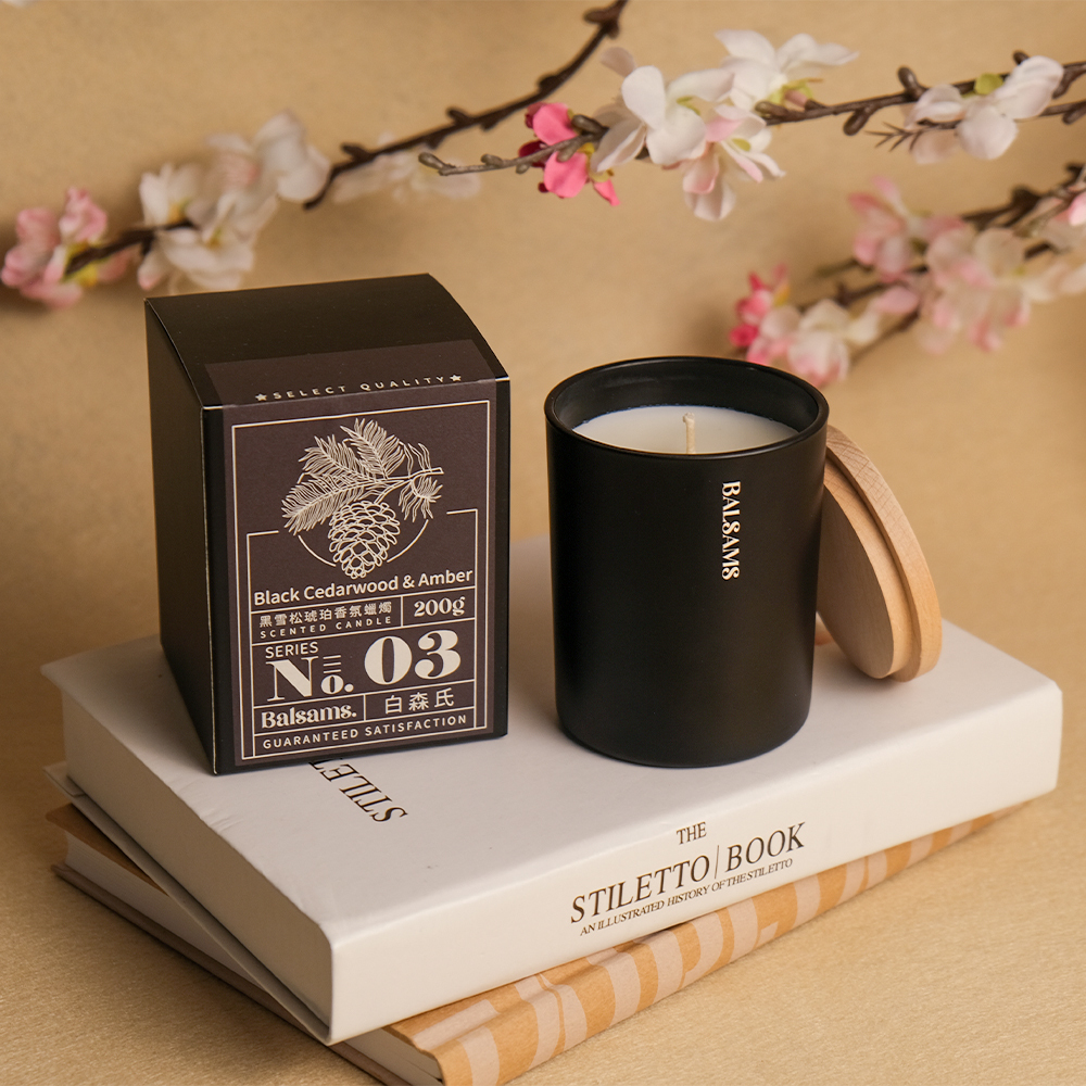 Balsams白森氏香氛工藝蠟燭200g-黑雪松&琥珀