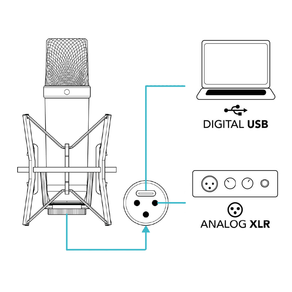 Rode Rode / NT1 5th Generation 第五代 電容/USB雙用麥克風套組 (XLR/USB-C接孔) (含避震架/防噴罩) (黑/銀) (台灣代理公司貨) 第 4 張圖片｜三峽麥克風