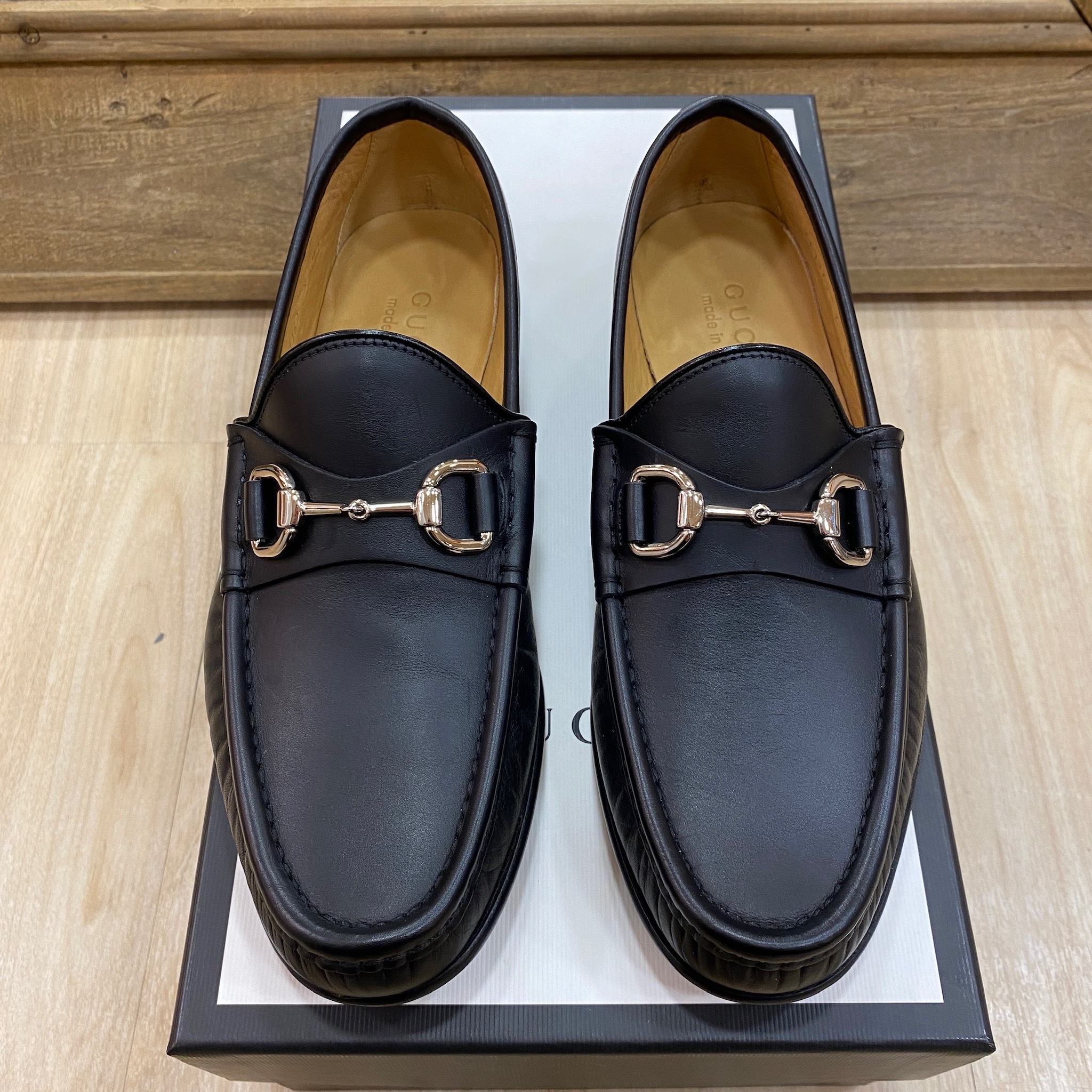 Unused] Gucci jordaan loafers 38 Black