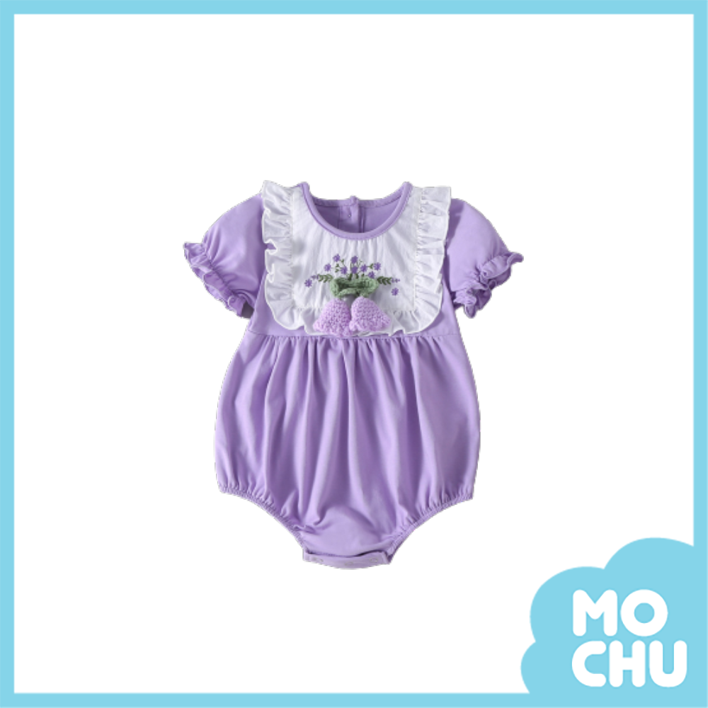 優雅紫羅蘭短袖包屁衣