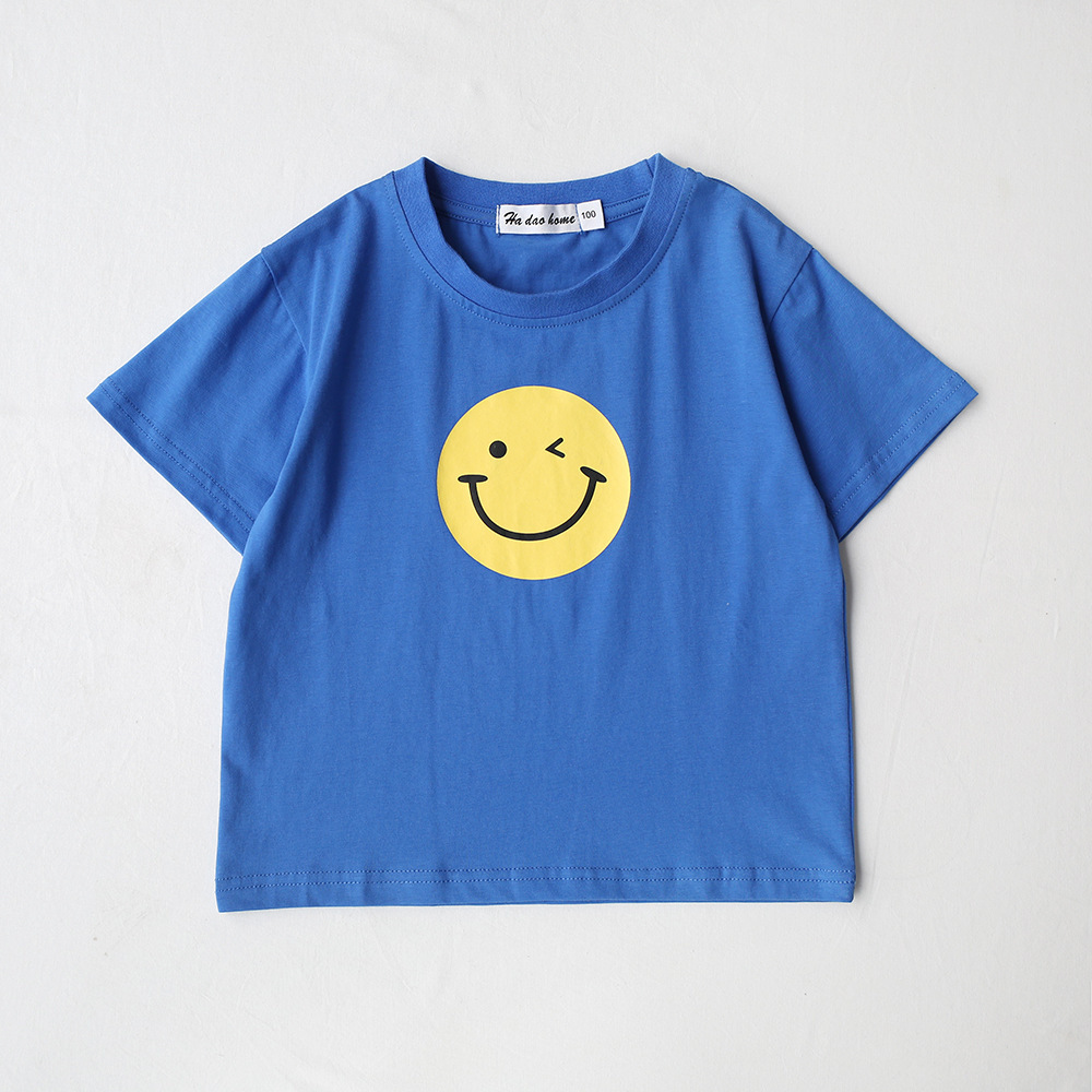 【現貨】FA19417親子-藍黃笑臉上衣