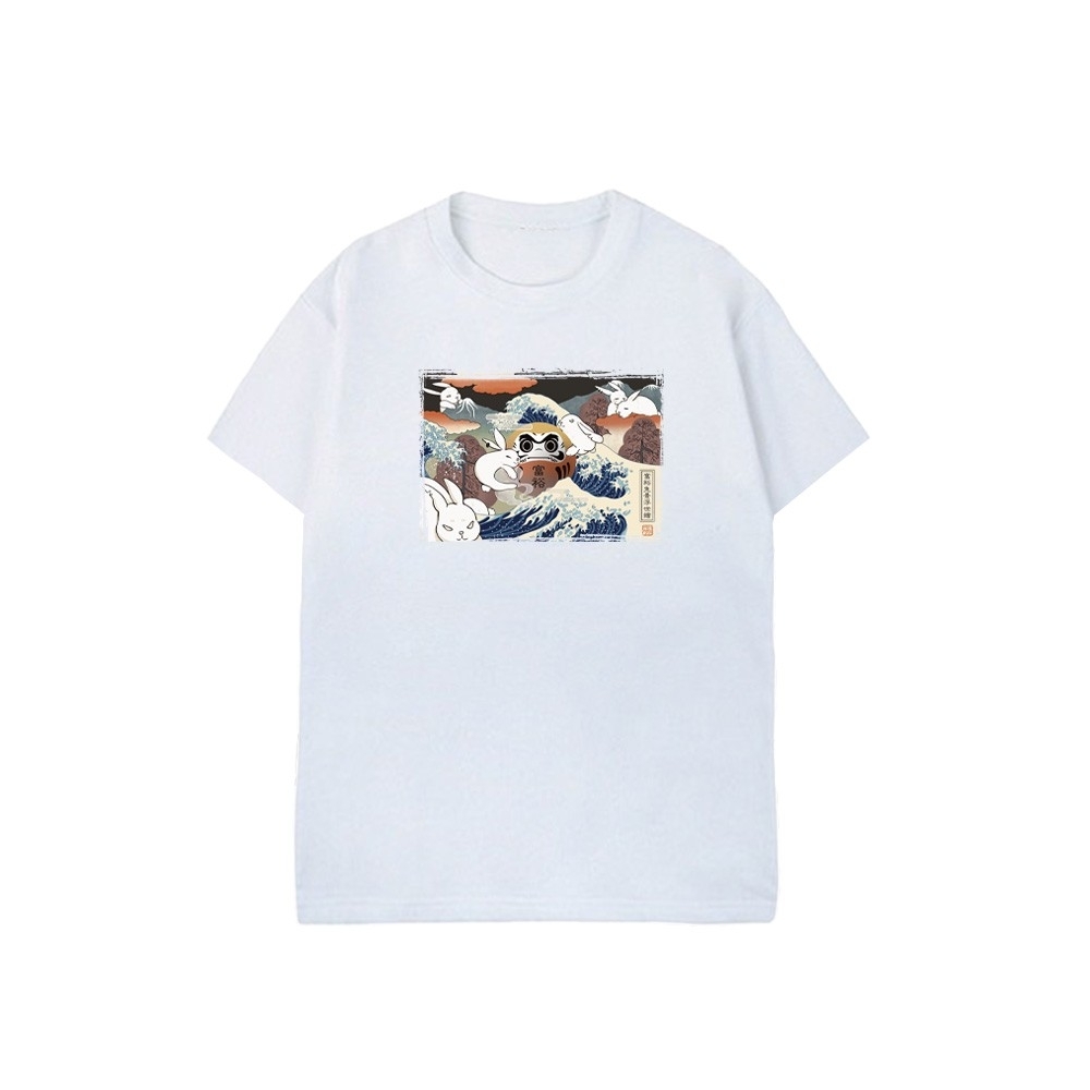 XCTRL 富裕兔景浮世繪短T-白