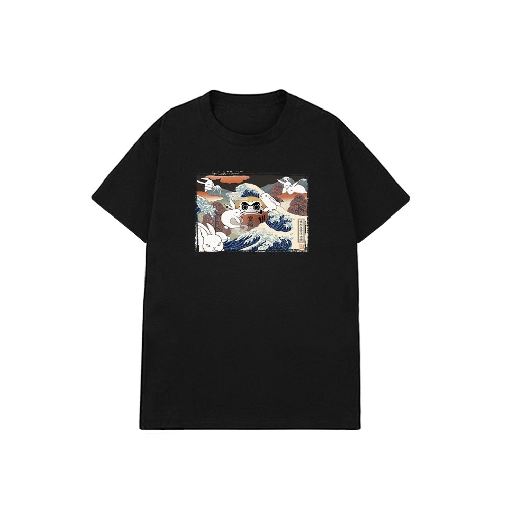 XCTRL 富裕兔景浮世繪短T-黑