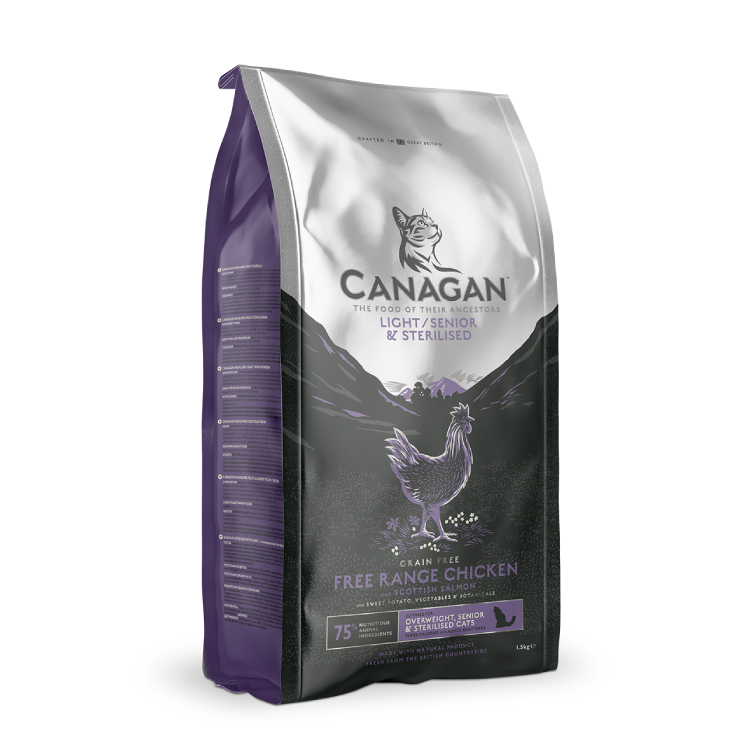 CANAGAN 原之選無穀物天然貓糧  - 減肥 / 老猫 - 雞肉及三文魚 4kg